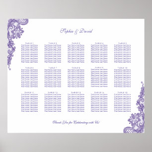 Affiches Mariage de dentelle ultra violet chic