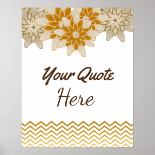 Affiches Mariage de devis personnalisé Gold Vintage Flowers
