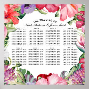 Affiches Mariage de la couronne tropicale Hibiscus floral