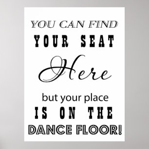Affiches Mariage de réception Signer des sièges et danser
