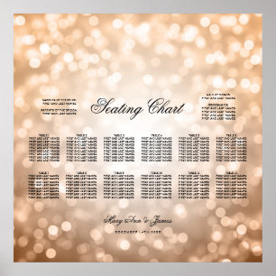 Affiches Mariage Diagramme de siège Parties scintillant en 