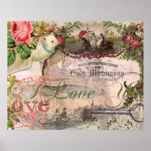 Affiches Mariage élégant Mariage Vintage Antique Vintage