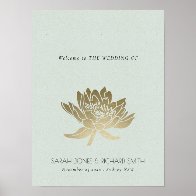 AFFICHES MARIAGE FLORAL BLEU PÂLE ÉTOURDI GLAMOUR (Devant)