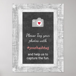 Affiches Mariage Photos Instagram Social Media Hashtag Sign