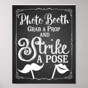 Affiches Mariage selfie photo stand signe élégant