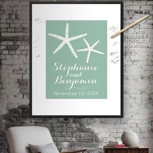 Affiches Mariage Starfish avec mariée personnalisée Groom e