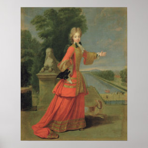 Affiches Marie-Adelaide de Savoie en robe de chasse