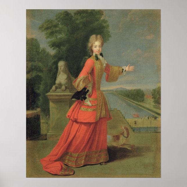 Affiches Marie-Adelaide de Savoie en robe de chasse (Devant)