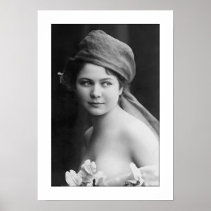 Affiches mariée victorienne noir et blanc, portrait de fleu