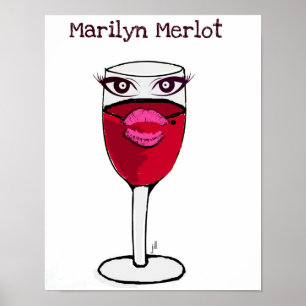 Affiches Marilyn Merlot Verre rouge Imprimer