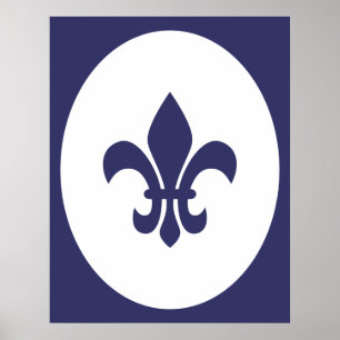 Affiches Marine Bleu Vieux Façonné Ovale Frontière Silhouet