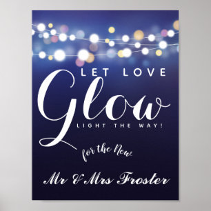 Affiches Marine Chaîne de lumières Laisser l'amour fêter ma
