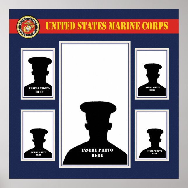 Affiches Marine Corps Photo Collage with USMC Seal (Devant)