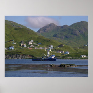 Affiches Mariner nordique, Bateau de crabe en port néerland