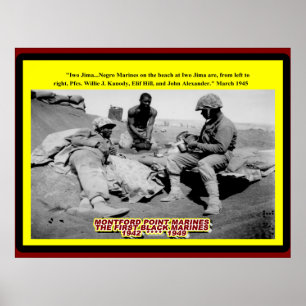 AFFICHES MARINES 1945 DE NÈGRE D'IWO JIMA