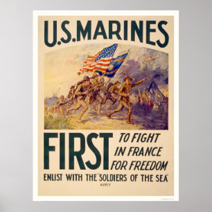 Affiches Marines - d'abord pour lutter en France pour la