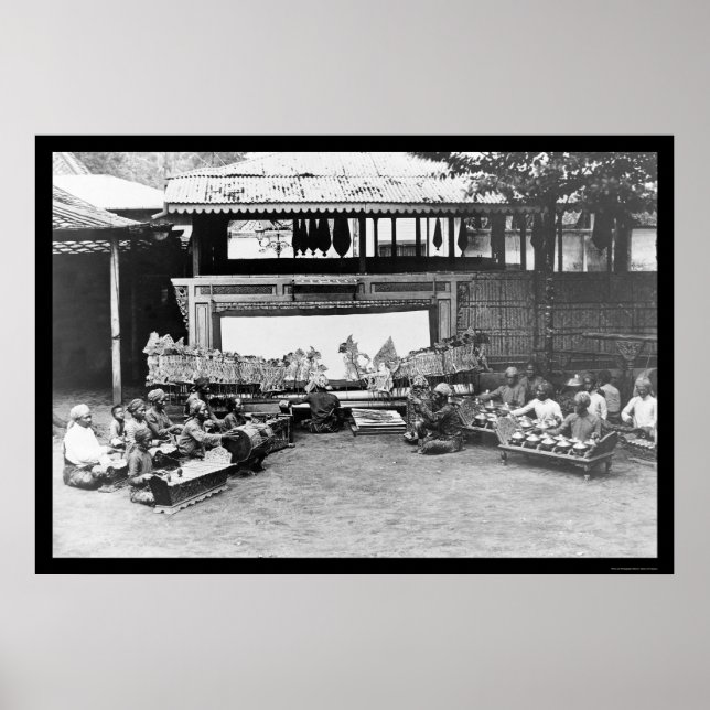 Affiches Marionnettes Jouer Java Indonésie 1898 (Devant)