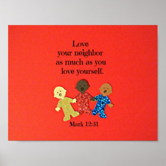 Affiches Mark 12:31 Aimez votre voisin autant que vous aime