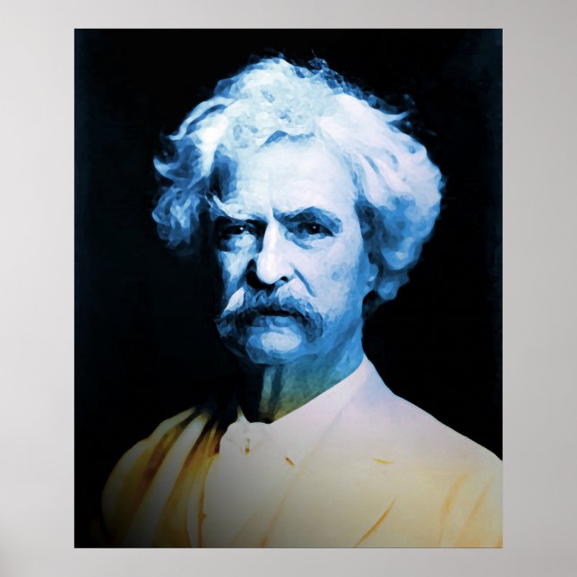 Affiches Mark Twain en bleu (Devant)