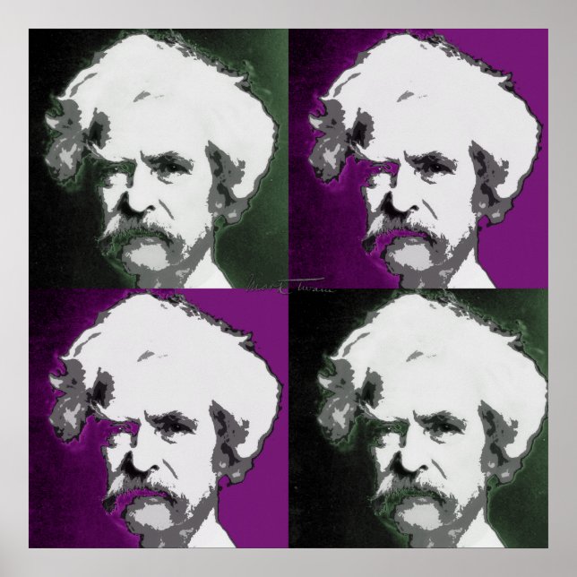 Affiches Mark Twain Pop Art Imprimer (Devant)