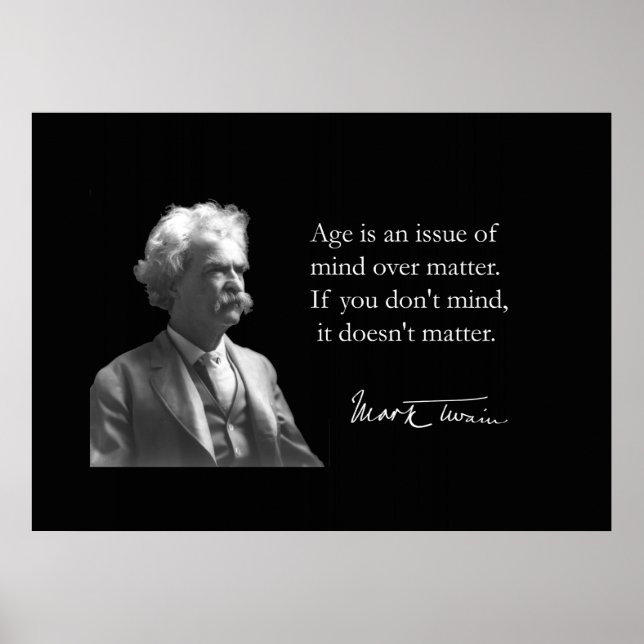 Affiches Mark Twain sur le vieillissement (Devant)