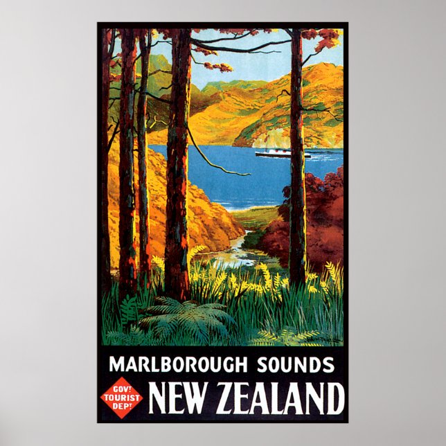Affiches Marlborough Sounds Nouvelle-Zélande (Devant)