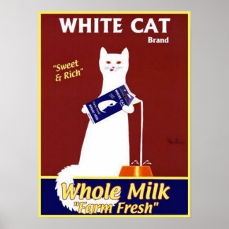 Affiches Marque blanche pour chats Lait entier