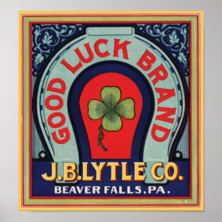 Affiches Marque vintage de bonne chance J. Bl Lytle Co. Cra