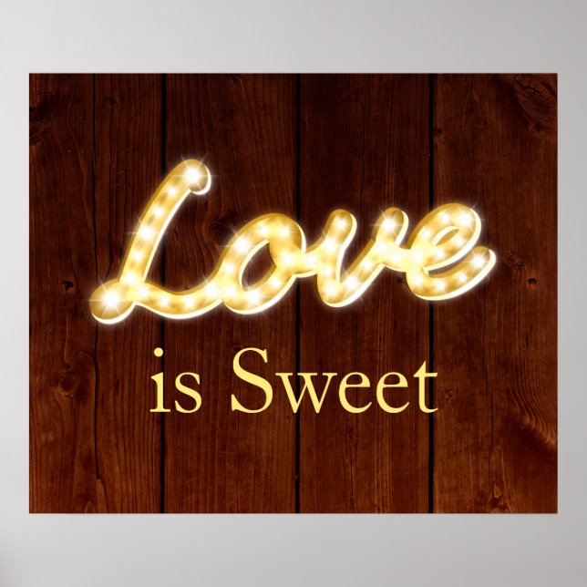 Affiches Marquee Lights Love is Sweet - barque (Devant)