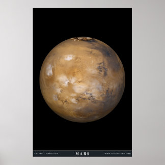 Affiches Mars avec couverture nuageuse