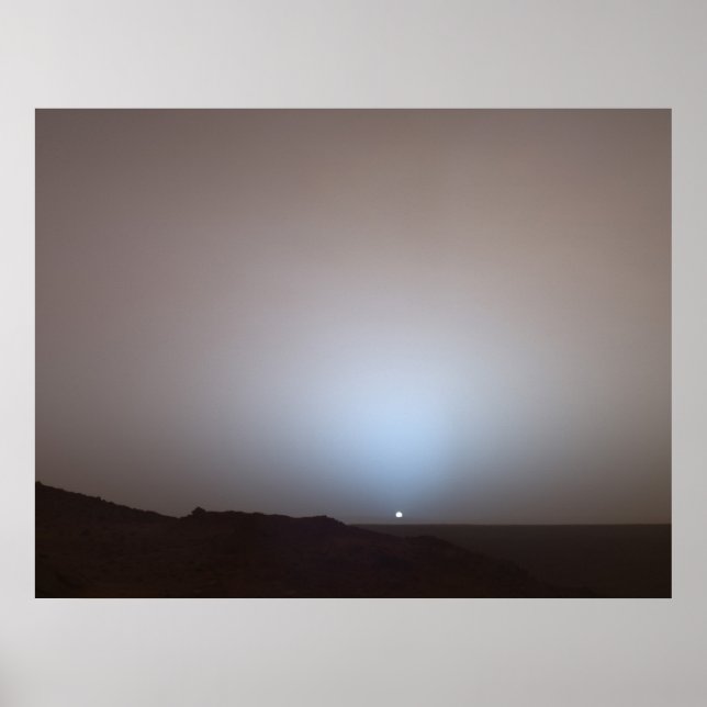 Affiches Mars Coucher de soleil de l'esprit au cratère Guse (Devant)