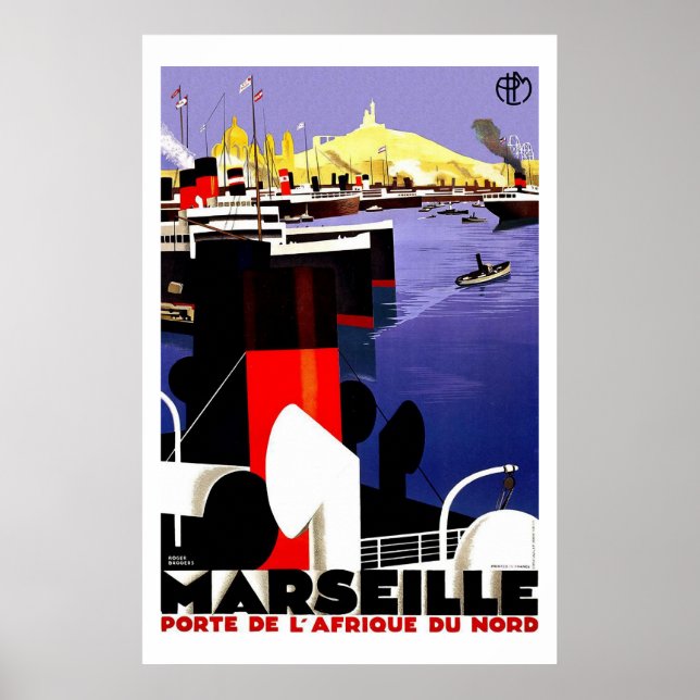 Affiches Marseille, France Vintage voyage (Devant)
