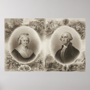 Affiches Martha et George Washington 1876