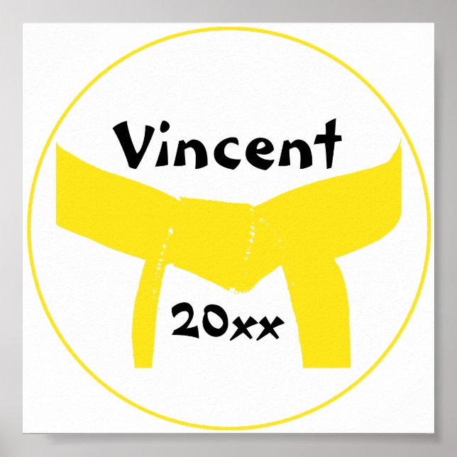Affiches Martial Arts Ceinture Jaune (Devant)