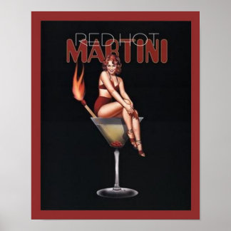 Affiches Martini chaud rouge