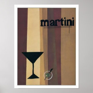 Affiches Martini (rayures marron)