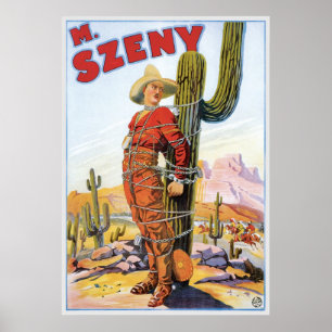 Affiches Martini Szeny ~ Vintage Cowboy Wonder Magic Act