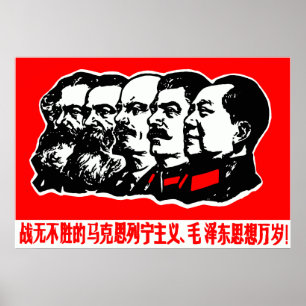 Affiches Marx Lenin Mao Zedong