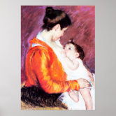 Petite Fille sur un Fauteuil Bleu de Mary Cassatt - Reproduction