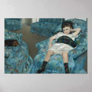 Affiches Mary Cassatt - Petite fille dans un fauteuil bleu