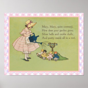 Affiches Mary Mary Quite Contrary Nursery Rhyme