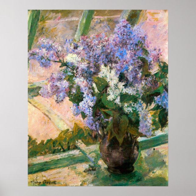 Affiches Mary Stevenson Cassatt - Fleurs dans la fenêtre (Devant)
