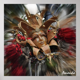 Affiches Mascarade en or