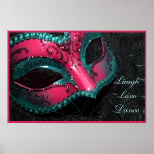 Affiches Mascarade rose Masque Rire Amour Danse Imprimer