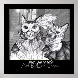 Affiches Masquarade Chat, Art Imprimer Par Erin Cooper