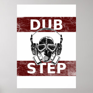 Affiches Masque de gaz de Dubstep et écouteurs