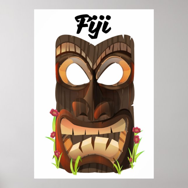 Affiches Masque sculpté des Fidji (Devant)