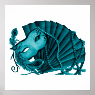 Affiches Masquerade dans l'affiche Turquoise