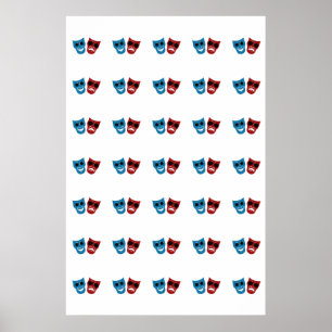 Affiches Masques de drame avec lunettes de soleil