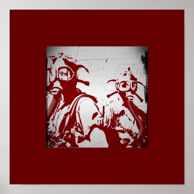 Affiches Masques de gaz rouge sang (Devant)